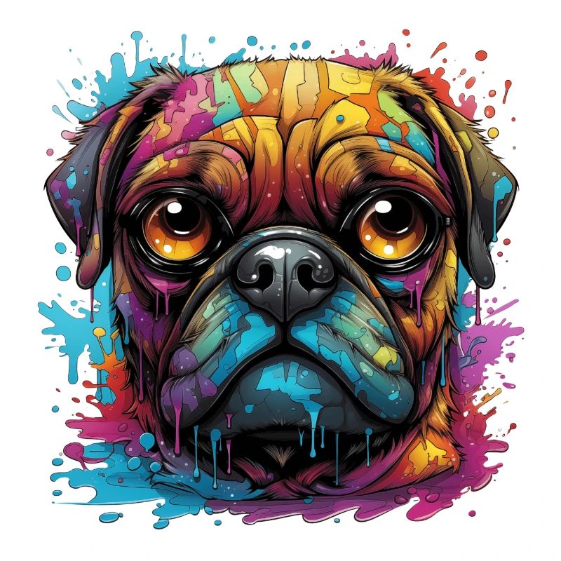 Pug in different colors