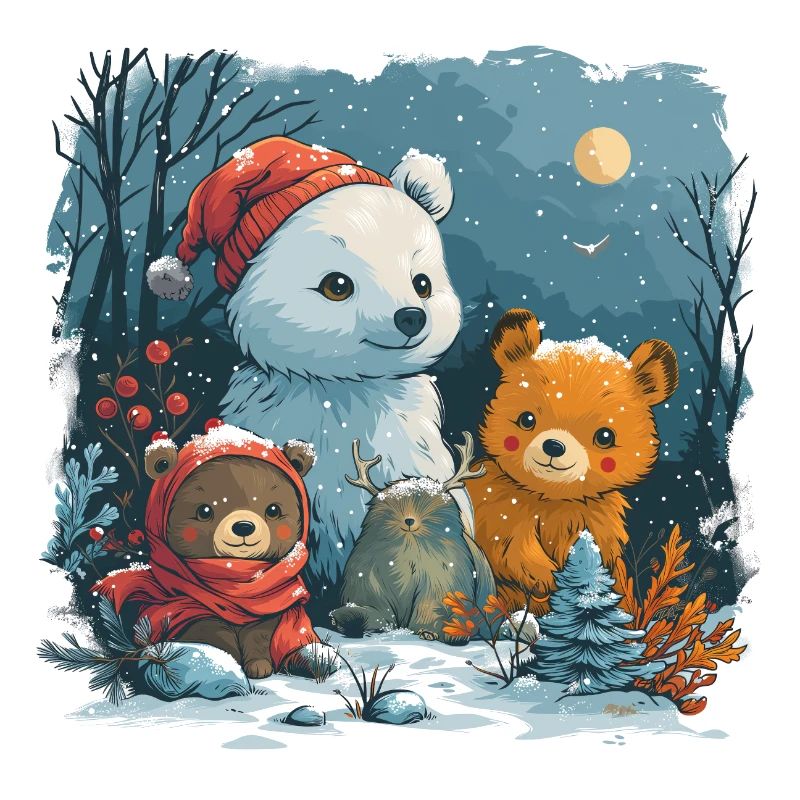 Schneemann mit Teddybär