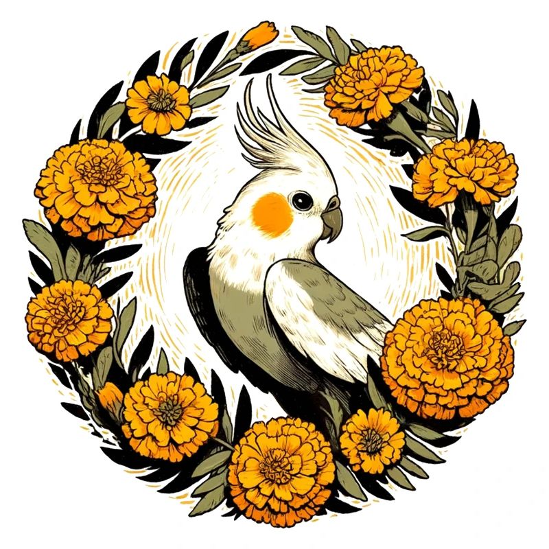 Ringelblumen-Nymphensittich