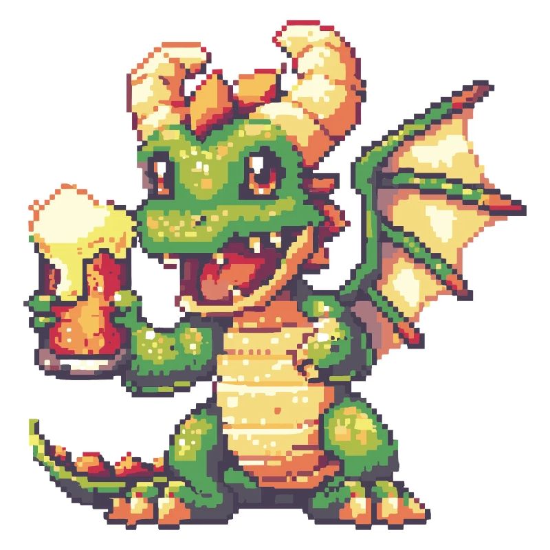Drache Pixel Bier