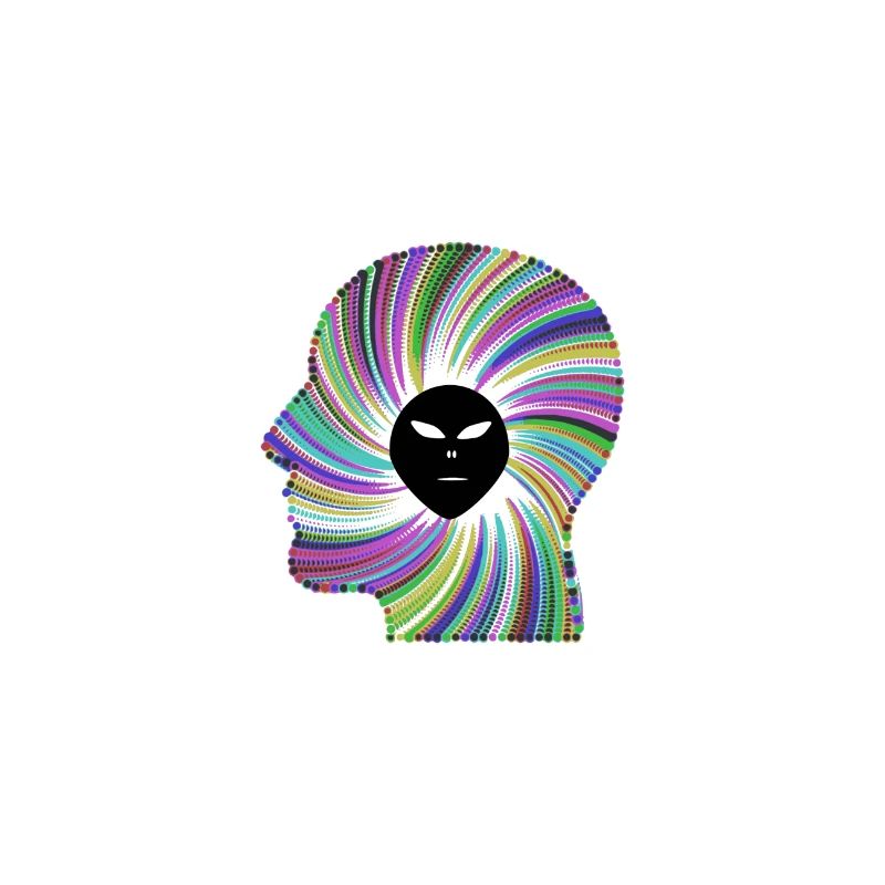 Alien Head Psychedelic LSD Goa Psytrance Tekno