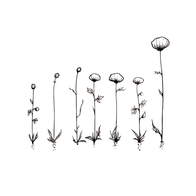 Serene lineare Blumenkunst