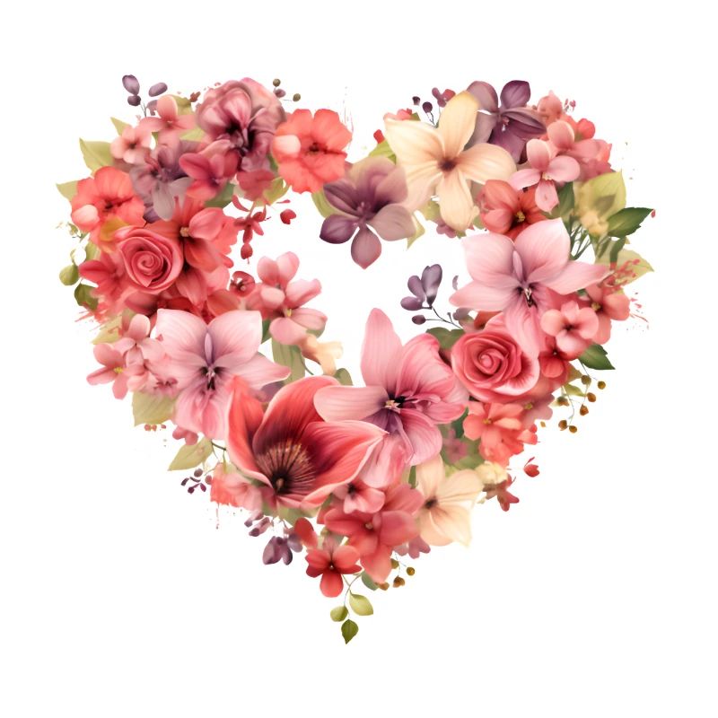Herz im Blumenkranz