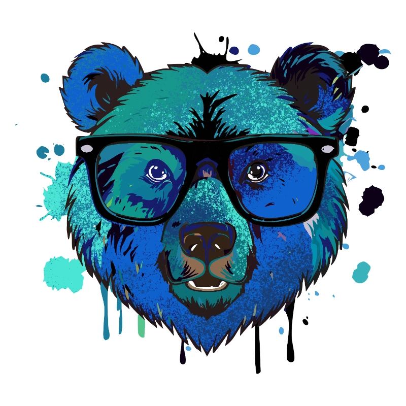 Bär,graffiti ,malerei , bunt,Nerd