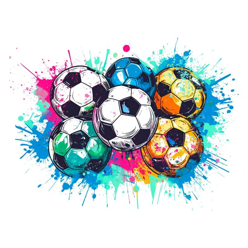 Fußball,Bälle,bunt,Graffiti,Malerei, illustration