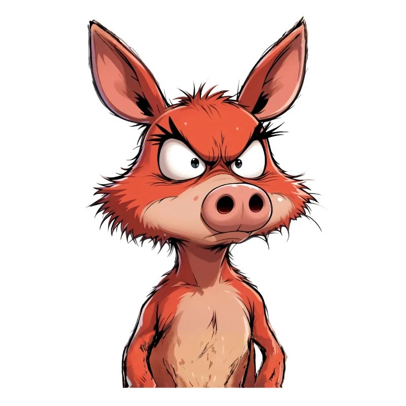Angry mad pig