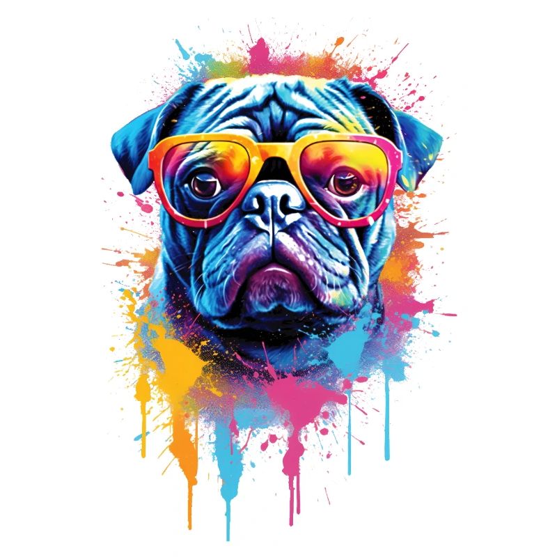 Buntes Mopshund-Design