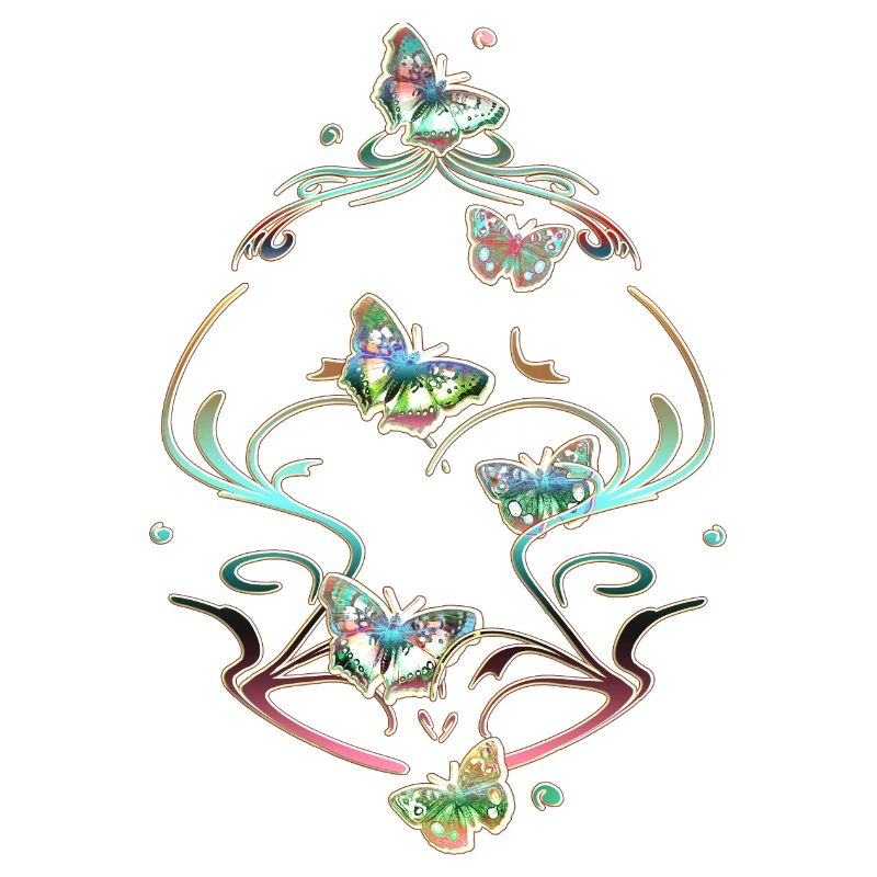 Butterflies Tendrils Ornaments Patterns