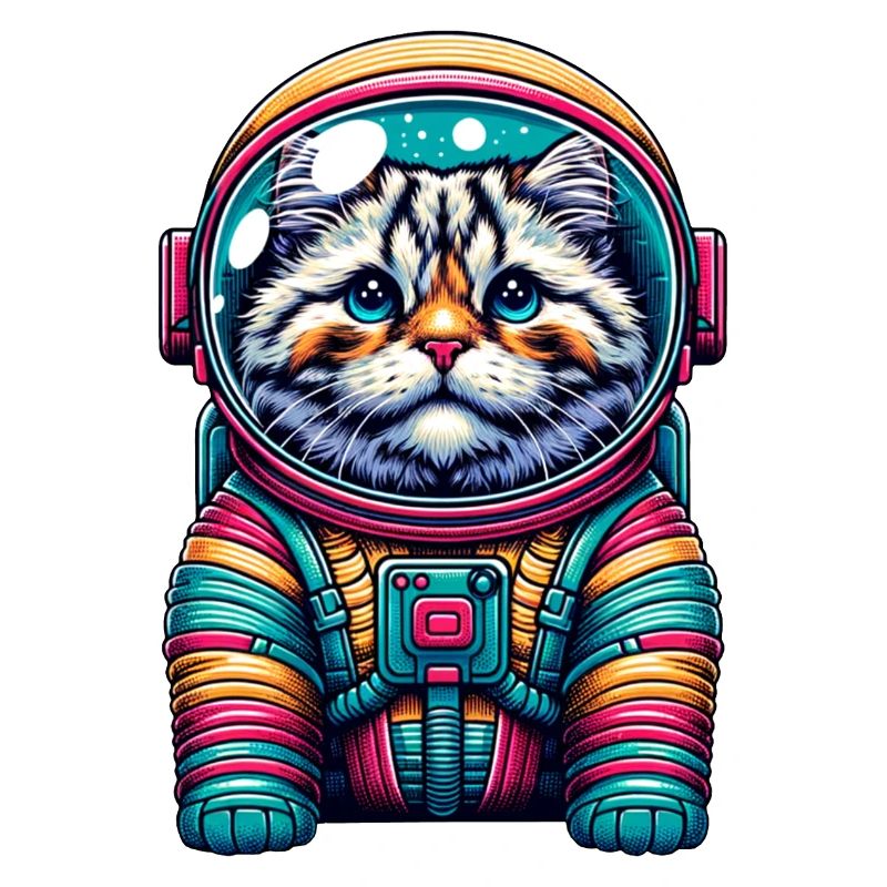 Petit chat mignon comme astronaute astronaute