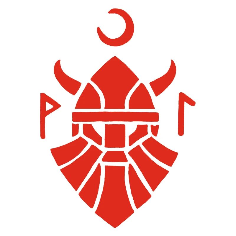 Rotes Wikinger-Krieger-Symbol