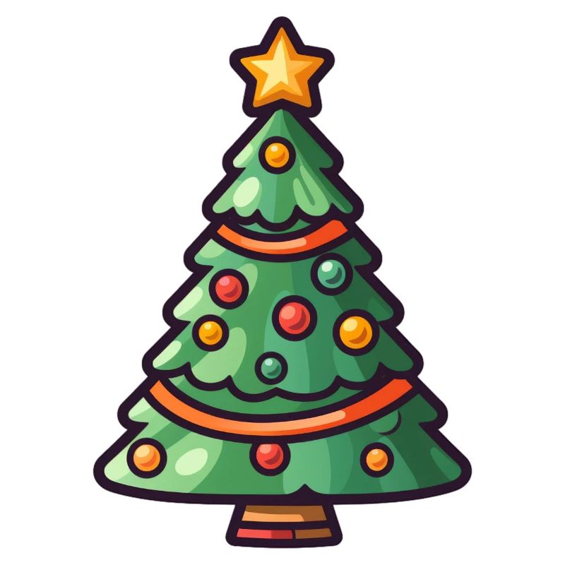 Festliches Weihnachtsbaum Cartoon Design