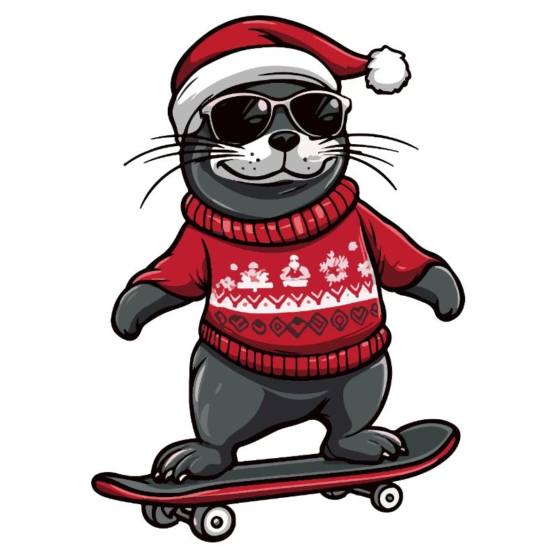 Robbe Tier Weihnachten Lustig