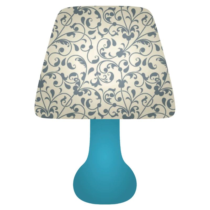 Lampenschirm mit blauem Blumenmuster