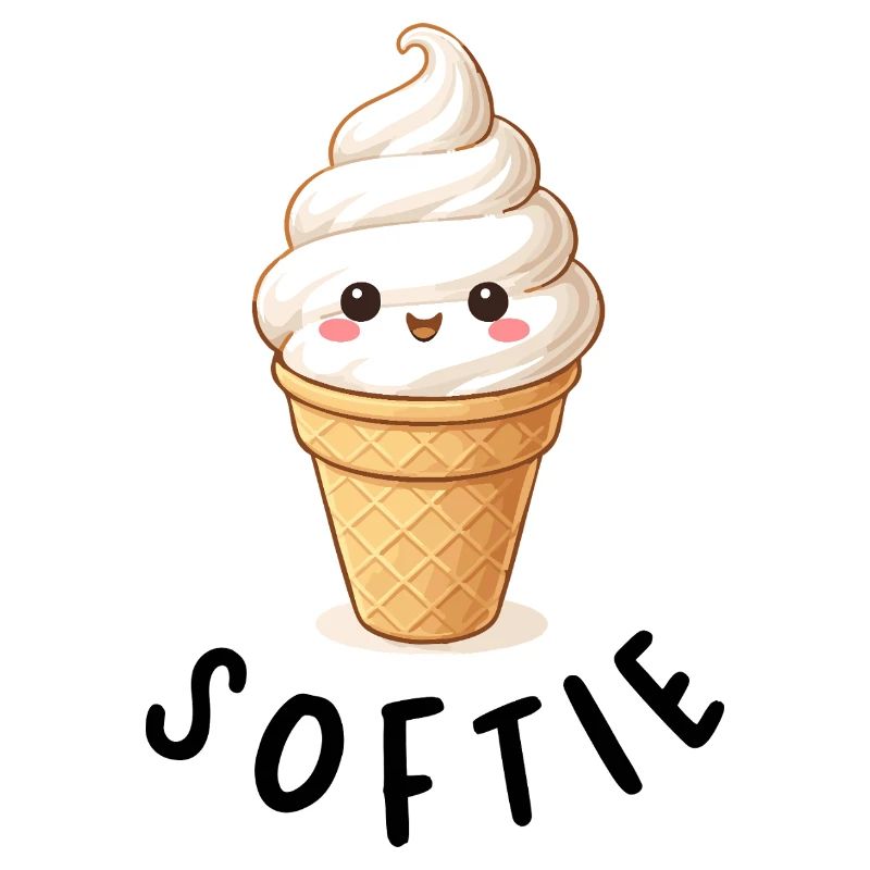 Kawaii Eiscreme auf Waffel