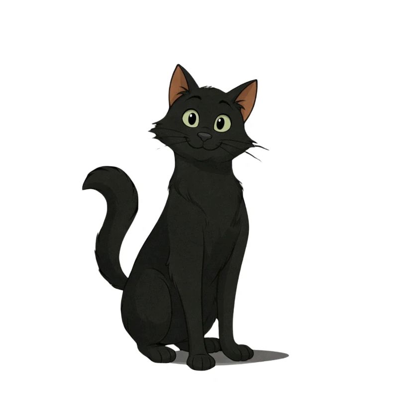 Schelmische Schwarze Katzen-Illustration