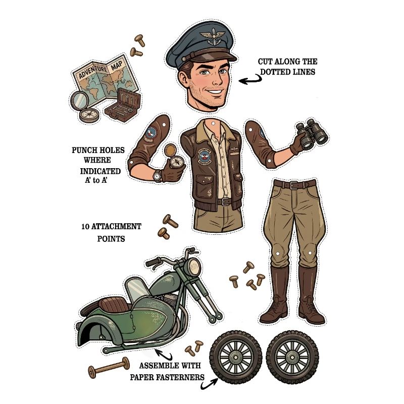 Rugged Adventurer Paper Doll