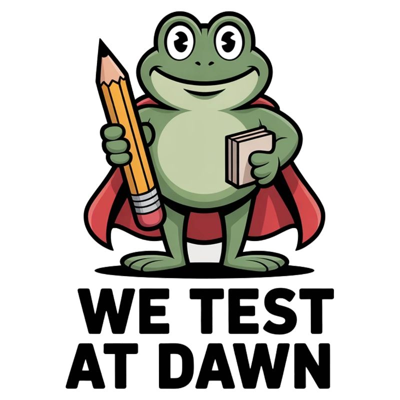 Teacher Frog We Test At Dawn Test Day Coordinator 