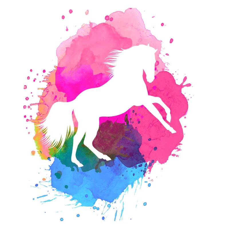 pferd,aquarell,bunt,malerei,pferde,pink