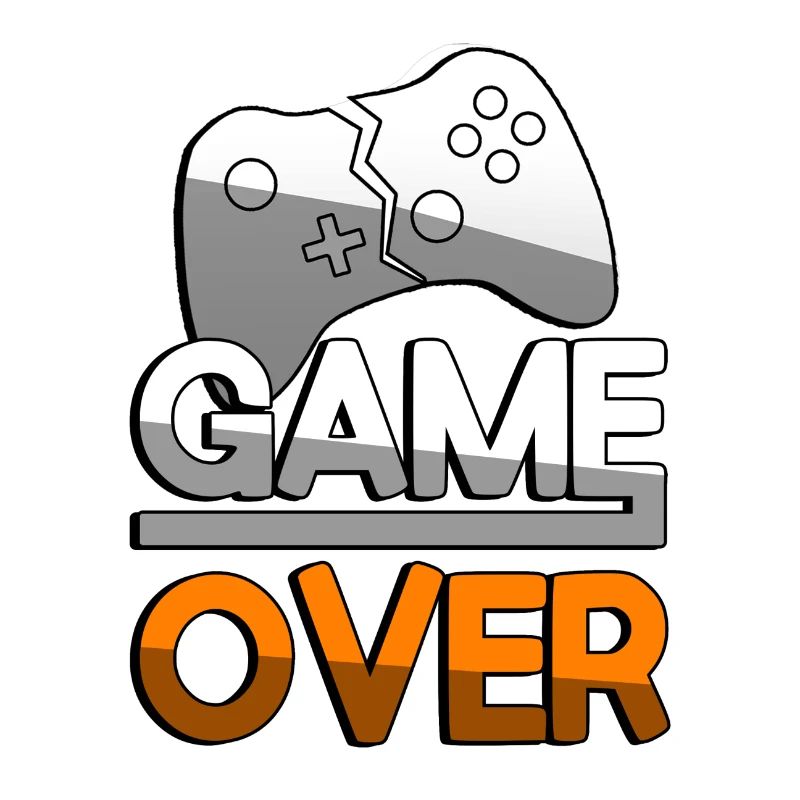 GAME OVER (Orange) + Controller - Gaming