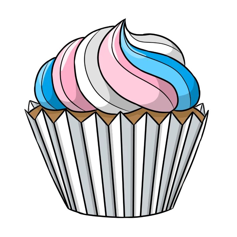 Transgender Pride Cupcake