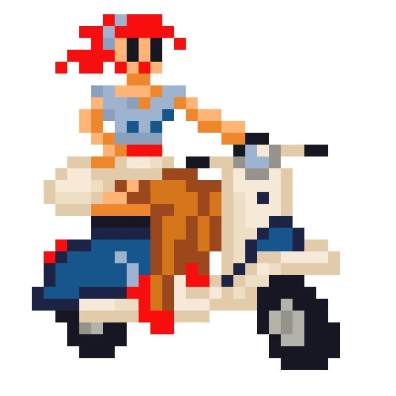 pixel pinup: scooter