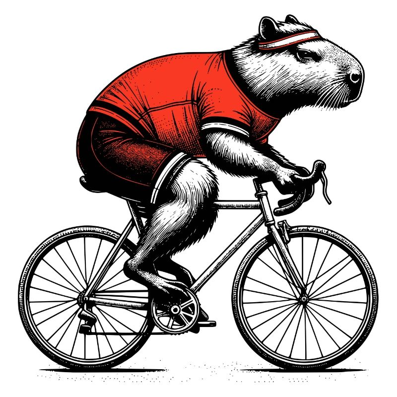 Radfahrendes Wasserschwein
