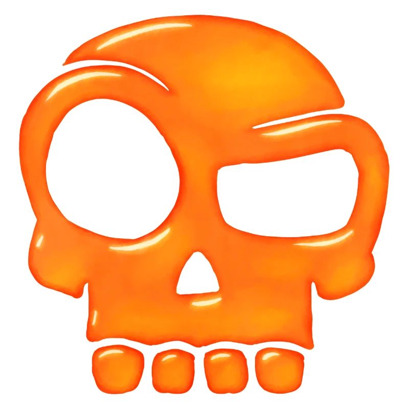 Feuriger Glas Schädel