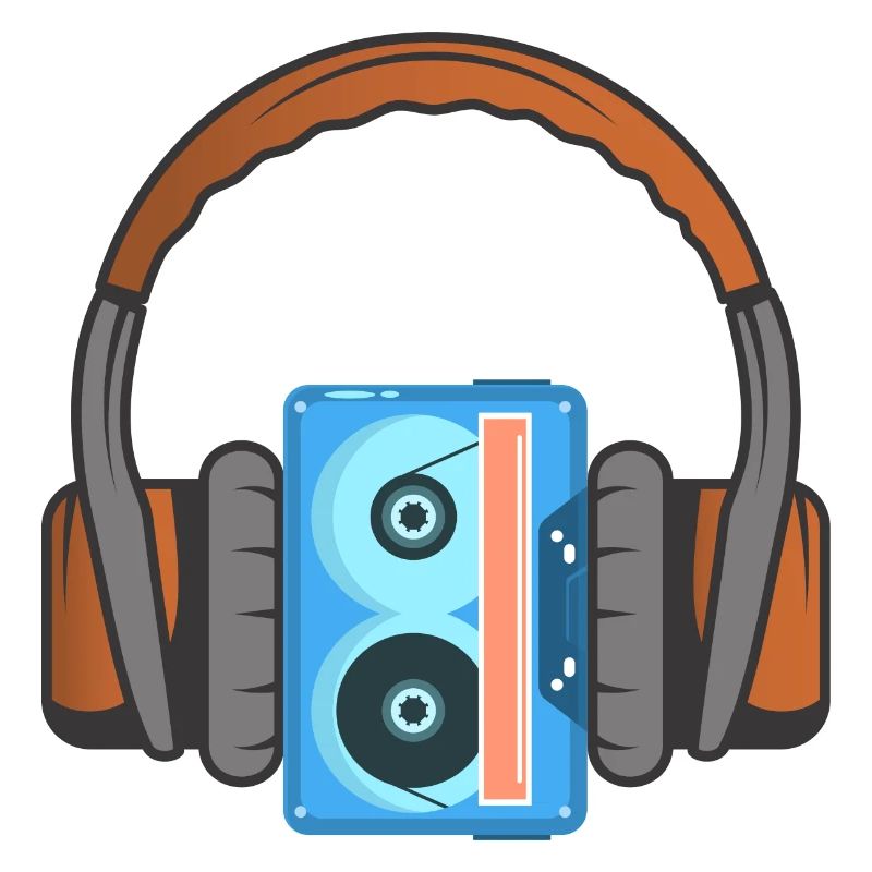 Kopfhörer und Audiokassette