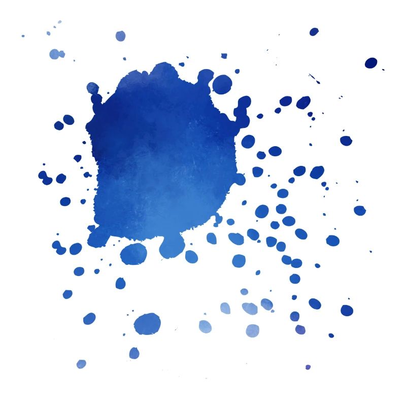 Kleckse in Blau