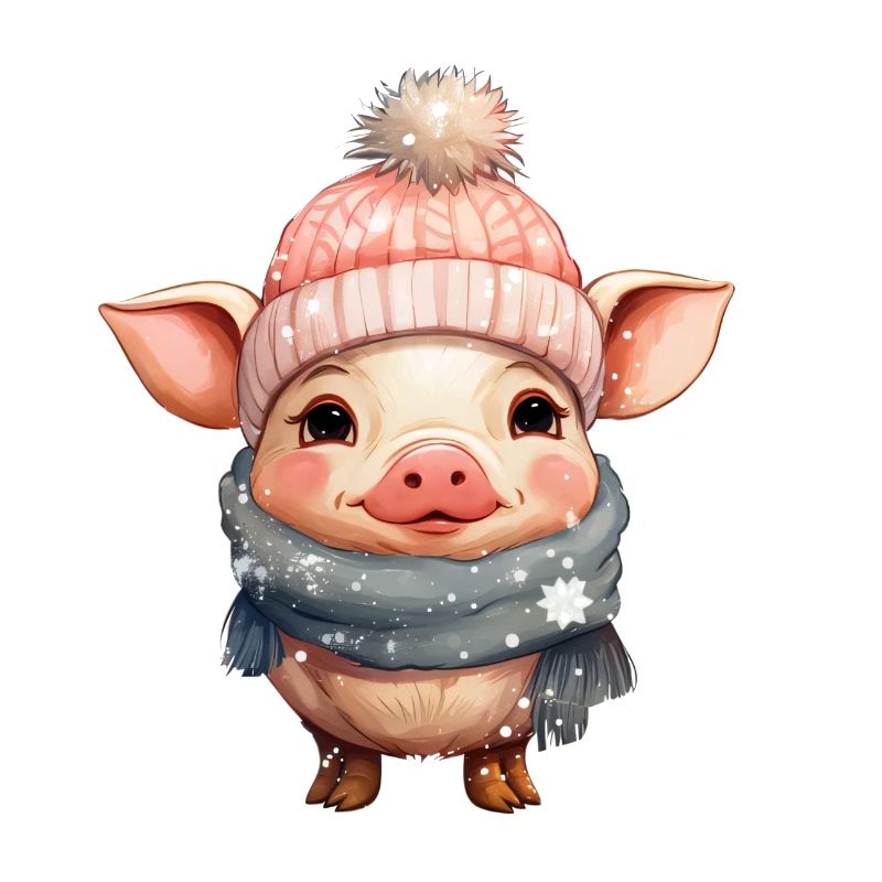 Freundliches Winterschwein