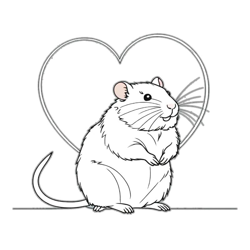Herz-Ratte im Herzrahmen