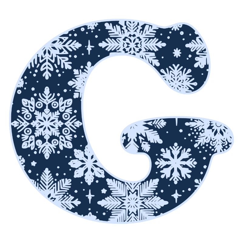 Buchstabe G Schneeflocken