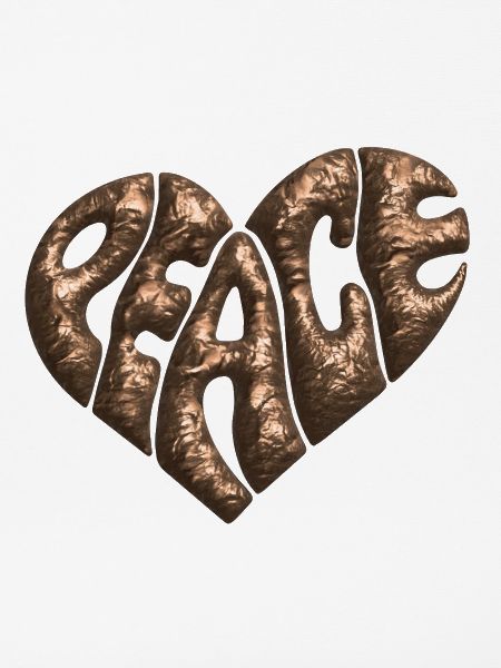 Peace Herz 3d Kupfer