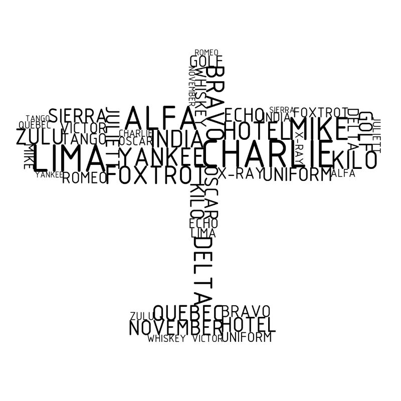 Flugzeug aus Pilotenalphabet_schwarz