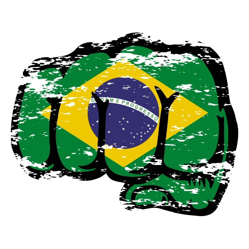 Drapeau du Brésil Main Poing Utilisé