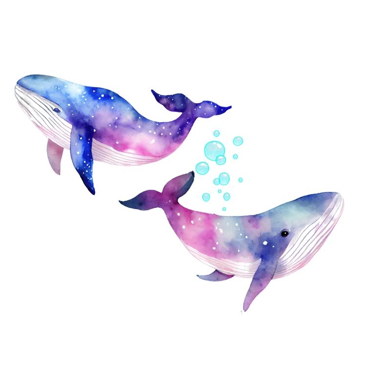 Zwei Regenbogenwale/Wale