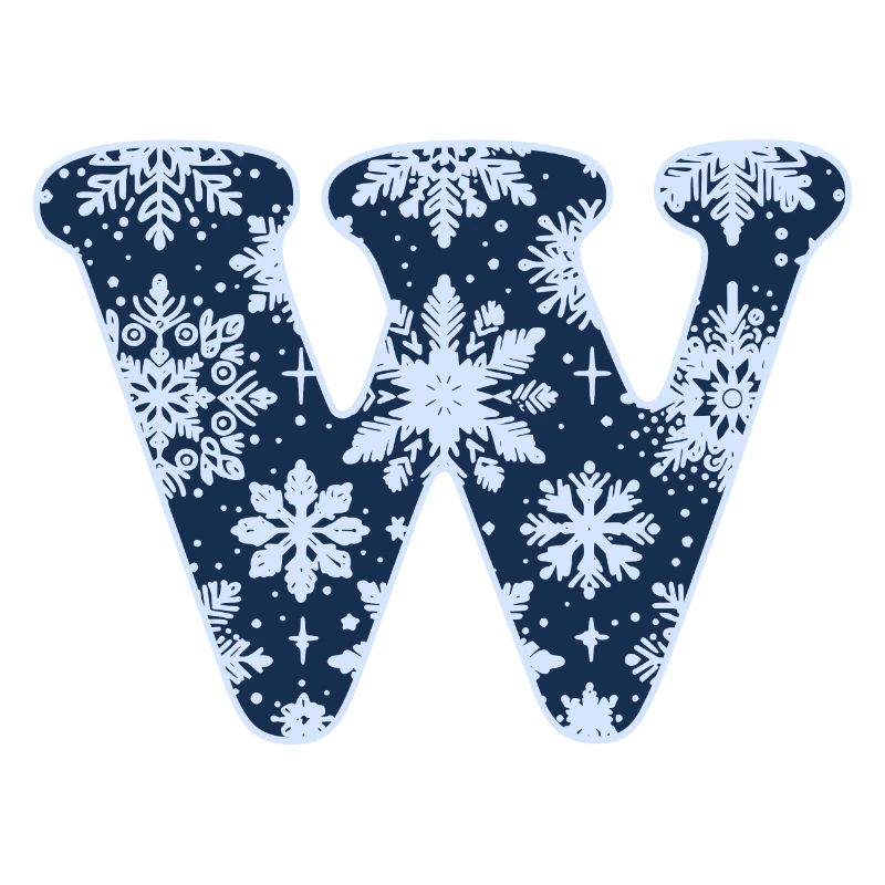 Buchstabe W Schneeflocken