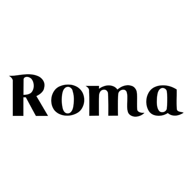Roma - Schwarze Schrift