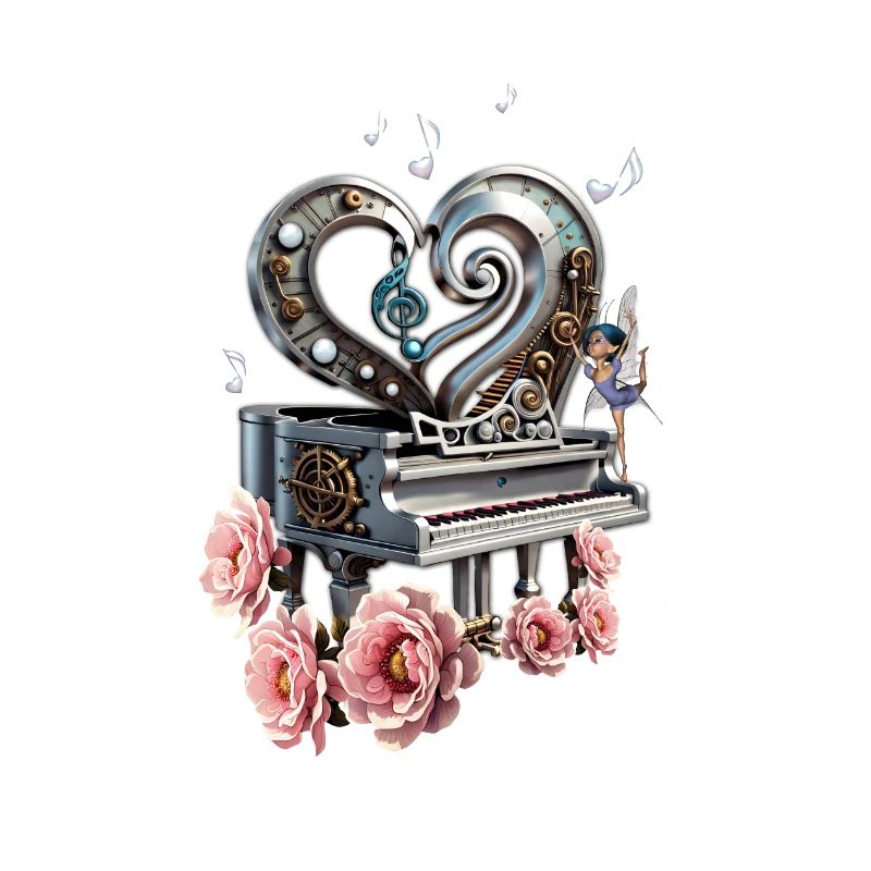Steampunk Klavier mit Herz