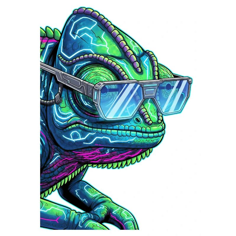 Cyber-Chamäleon mit Sonnenbrille