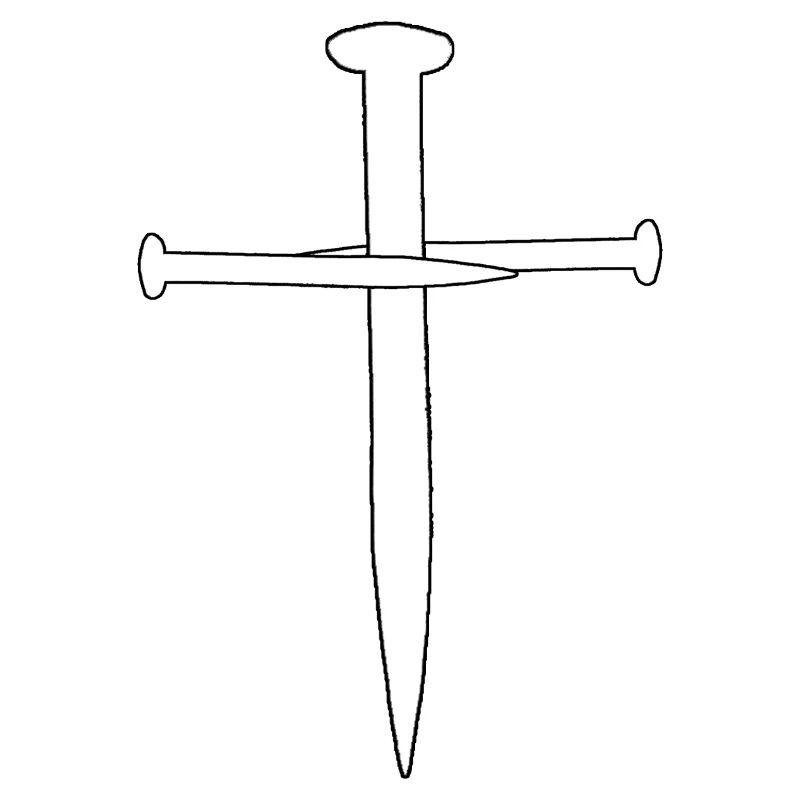 Drei Nägel Jesu Silhouette