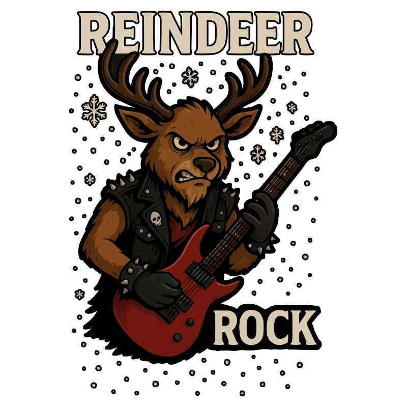 Rentier Rockgitarre Punk Weihnachtsdesign