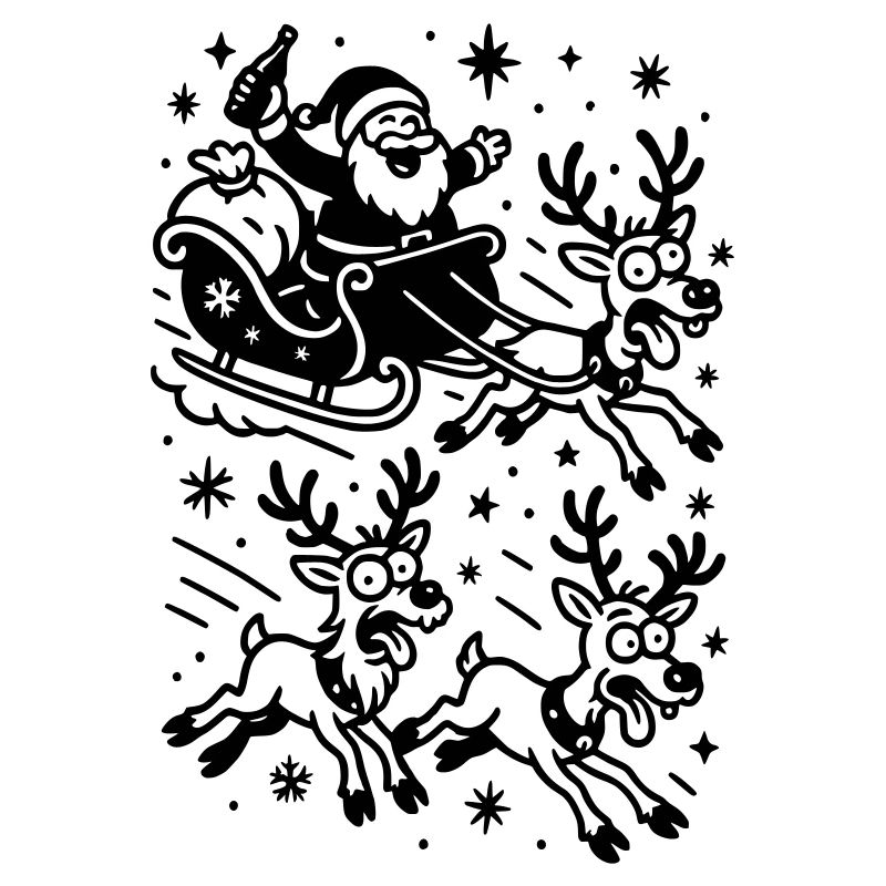 Crazy Drunk Santa Reindeers