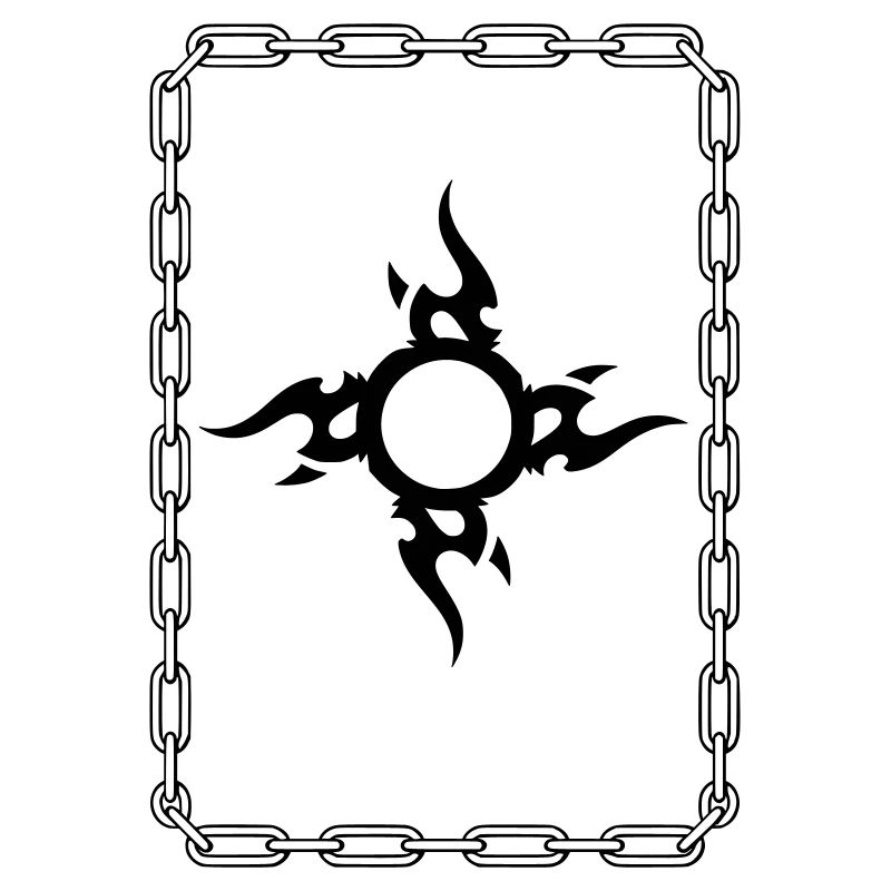 Schwarze Stammeskette umgeben