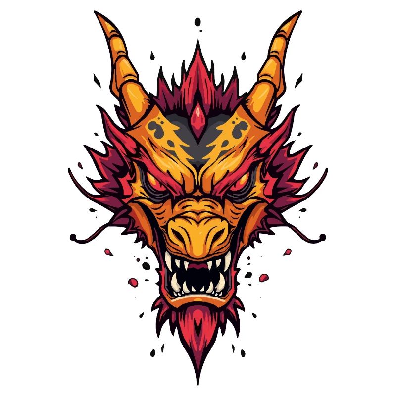 Flammender asiatischer Drache