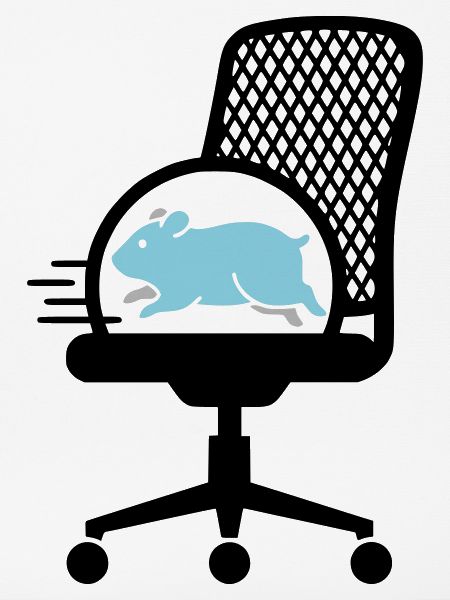  Hamsterrad auf Bürostuhl