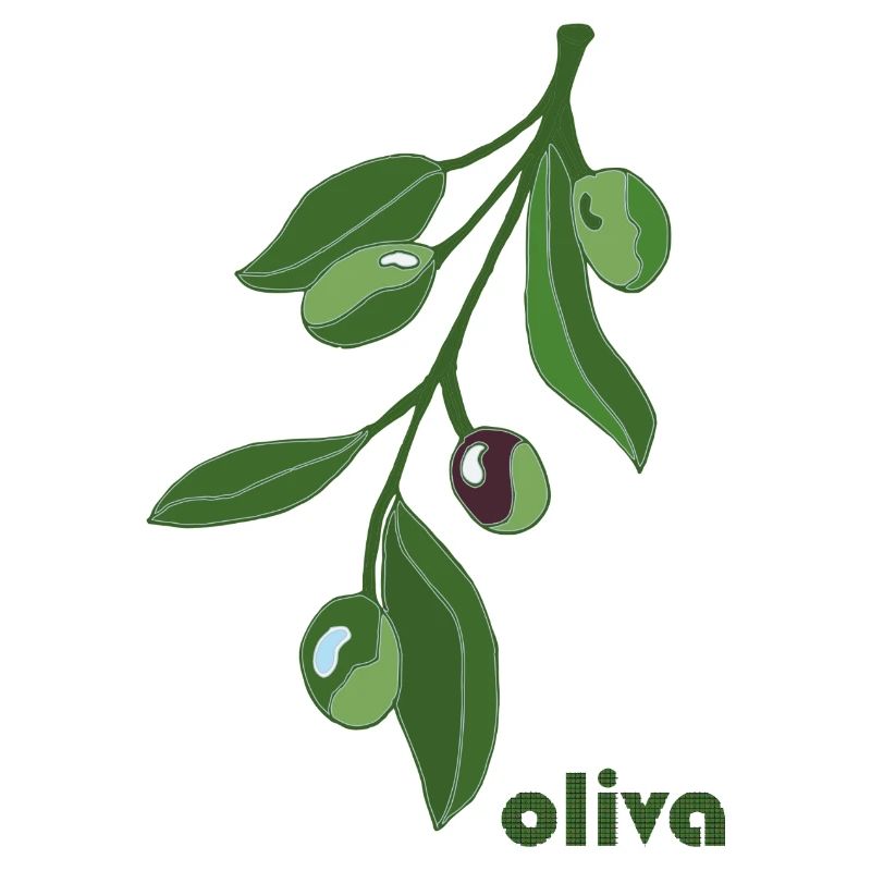 Olivenzweig Grafik Grün