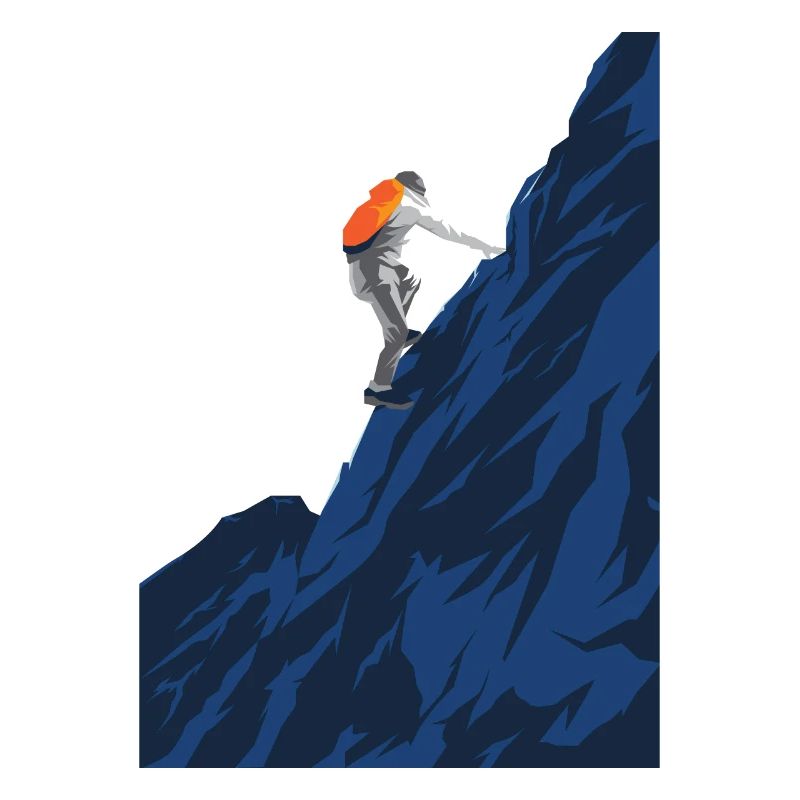Bergsteiger am Berg