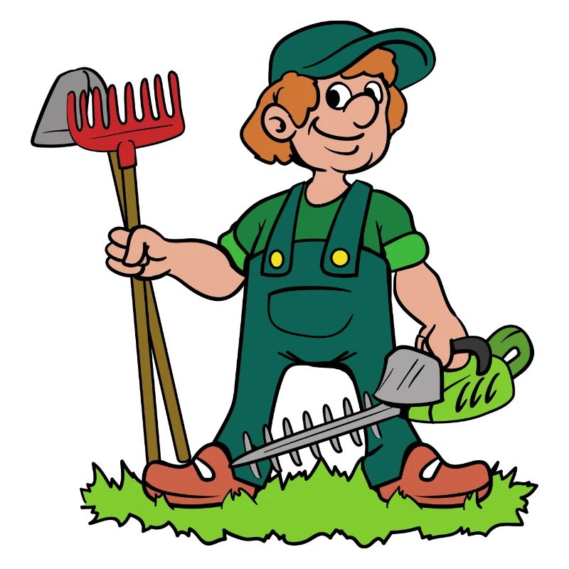 Gärtner mit Heckenschere