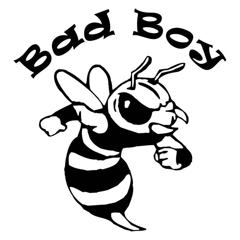 Spruch "Bad Boy" mit einer coolen Comicbiene